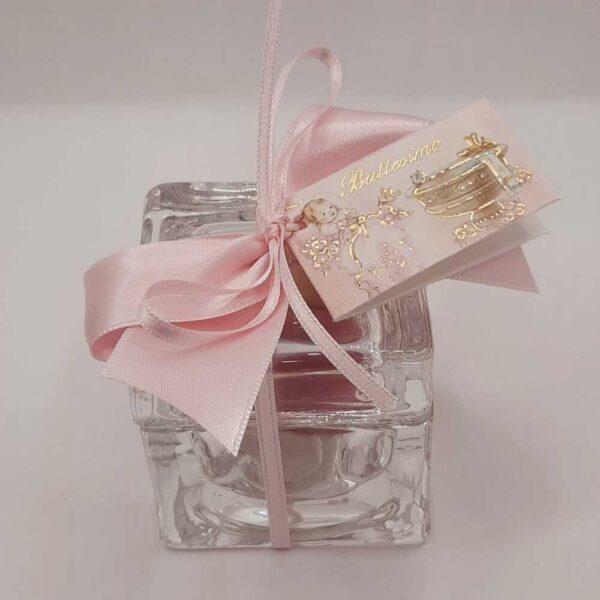 Scatolina in vetro con confetti cioccomandorla