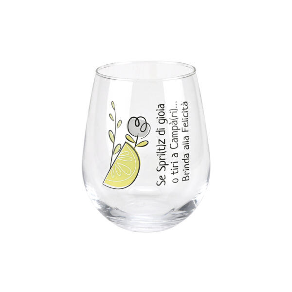 Wald Set Bicchieri in Vetro "Brinda alla Felicità"